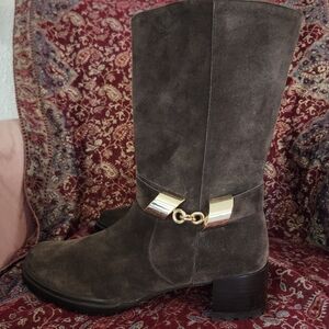 Stuart Weitzman Choclate Brown Suede Midcalf Boots Size 8
